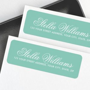Romantic pastel green calligraphy script address label