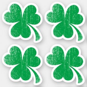 Worn peeling paint shamrock St Patrick's day Sticker