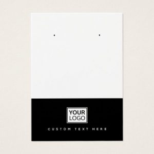 Black and white custom logo earring display card