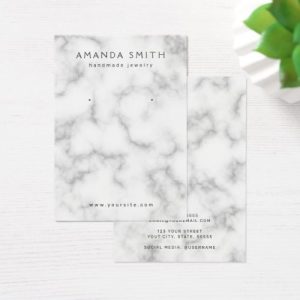 Elegant marble minimalist earring display card