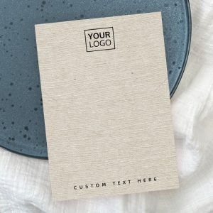 Light tan linen look earring necklace display card