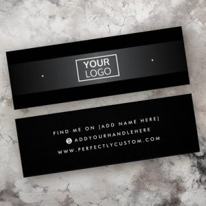 Logo gray gradient black stud earring display card