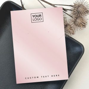Pink satin add logo earring necklace display card
