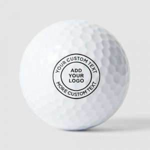 Custom logo and circular text circle borders golf balls