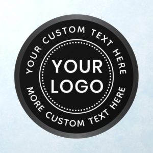 Custom logo text black or any color gray border wall decal