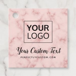 Cute script add logo social media pink marble tags