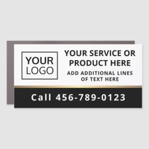 Elegant add logo black and white business service car magnet