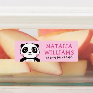 Cute panda custom name phone number property labels