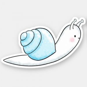Cute snail doodle drawing sticker