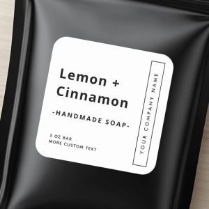 Modern minimal square product label