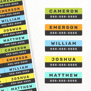 Two colored name and phone number waterproof label