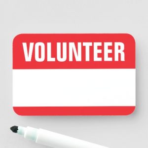 Volunteer blank space for name dry erase name tag