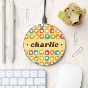 Colorful retro dots wireless charger