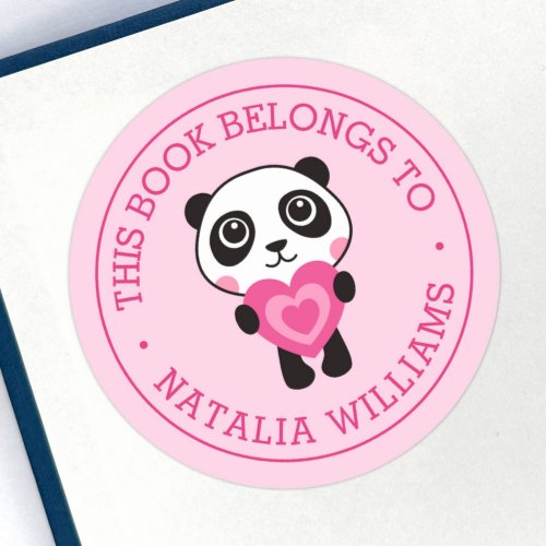 Cute panda this book belongs to kids school book labels
