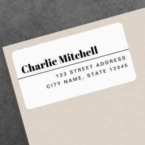 Modern minimal white or any color return address label