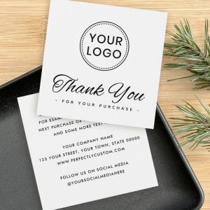 Custom logo square business thank you insert card