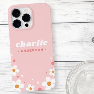 Cute strawberry blossom retro font light pink Case-Mate iPhone case