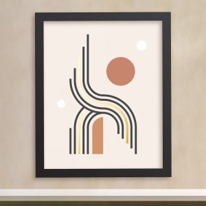 Retro abstract geometric art lines arches circles foil prints