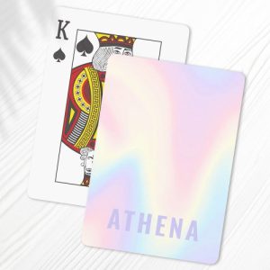 Soft pastel rainbow name trendy modern minimal playing cards