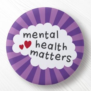 Mental health matters pinback badge button