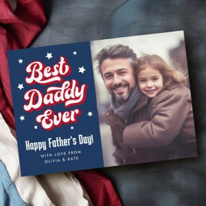 Best daddy ever dad Happy Father's Day photo Holiday Card