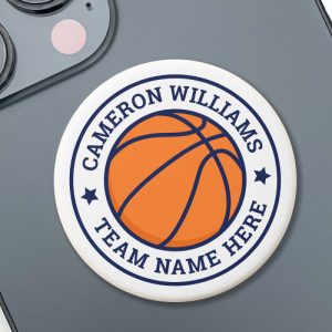 Basketball name and team blue stars white PopSocket