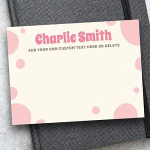 Retro pink bubblegum custom name post-it notes