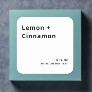 Very minimal square white product labels