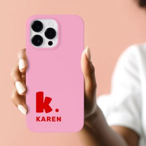 Bold monogram initial and name red pink Case-Mate iPhone case