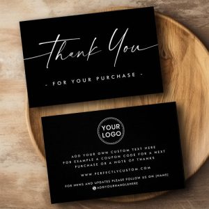 Custom logo handwritten script thank you insert