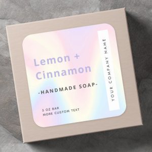 Soft pastel rainbow modern trendy product label