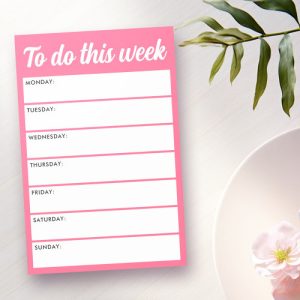 To do this week pink weekly planner post-it notes