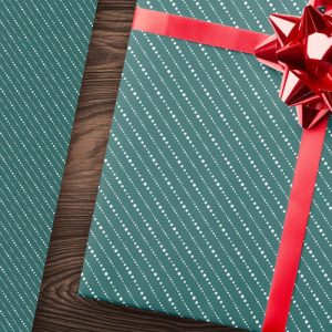 Cute dot stripes white pine green or any color wrapping paper