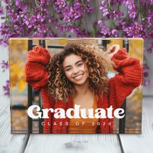 Class of year 2024 school modern graduation photo block