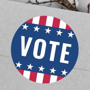 Vote political election stars and stripes classic round sticker