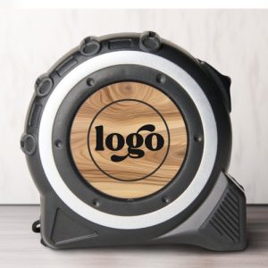 Elegant faux wood look custom logo tape measure