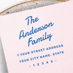 Retro bold typography return address rubber stamp