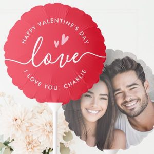 Happy Valentine's Day elegant script name photo Balloon