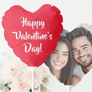 Red Happy Valentine's Day custom photo Balloon
