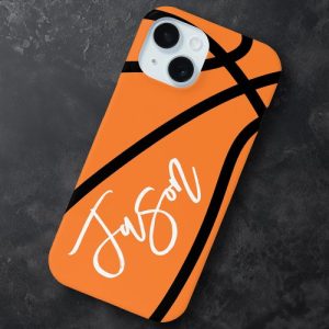 Basketball black orange custom name Case-Mate iPhone case