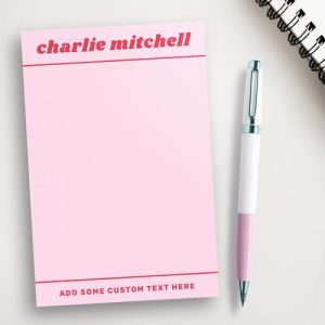 Pink and red retro name bold and colorful post-it sticky notes