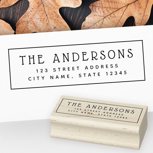 Cute return address and border rubber stamp