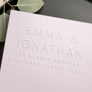 Minimal simple elegant names couple return address embosser