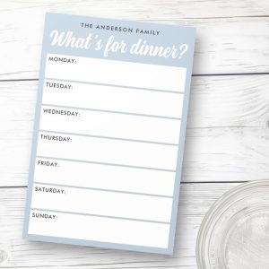 What 's for dinner light dusty blue weekly meal planner post-it notes