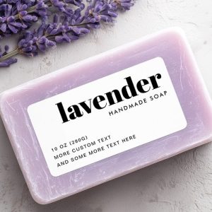 Modern white product label