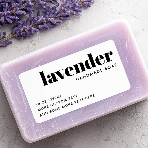 Modern white product label