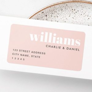 Modern minimal light blush pink return address label